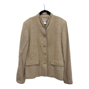 Pendleton Blazer Womens 14 Brown Tweed Wool Blend Jacket Lined Button‎ Up